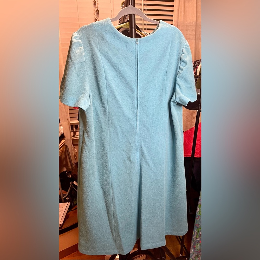 2 VTG 60s Dresses - Coral and Baby Blue - Picture 10 of 12